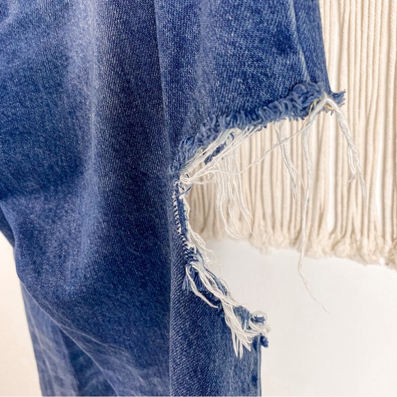 Pretty Little Thing Side Cut Distressed High Rise Jeans Size 6 - Picture 10 of 16